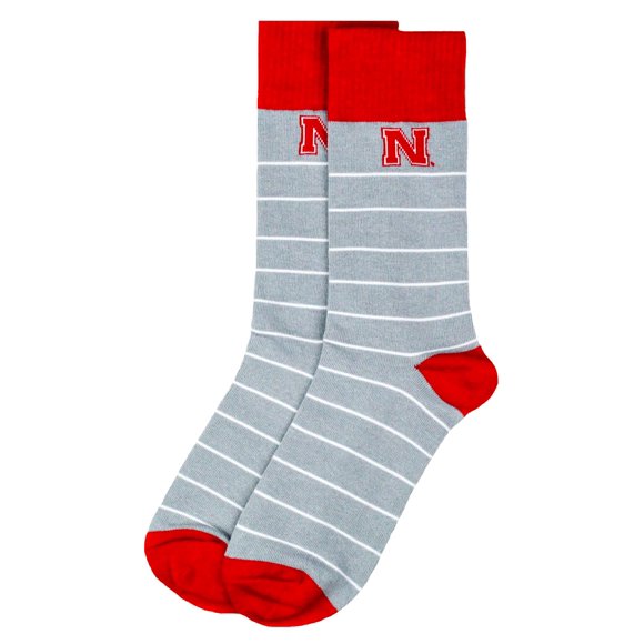DB Fan Gear Chaussettes Habillées à Rayures Blanches Nebraska Cornhuskers
