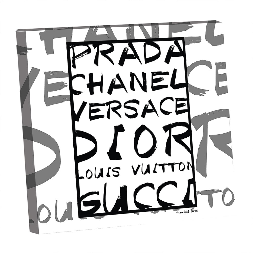 FASHION BRANDS BLACK & WHITE DESIGN - 14"x14" Canvas Artwork 20 x 30