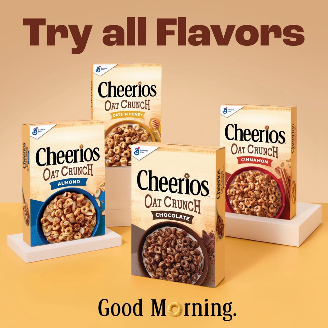 (8 pack) Cheerios Oat Crunch Oats 'N Honey Breakfast Cereal, Family Size, 24 oz