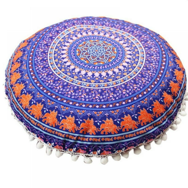 17 Inch Floor Pillows & Cushions Decorative Hippie Mandala Pouf Pillow