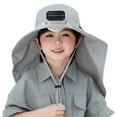 thumbnail image 3 of LNMQLPDBS Sun Hat for Kids Anti-Uv Girls Boys Sun Hats with Big Neck Flap and Solar Fan Wide Brim Sun Protection Beach Hat with Adjustable Chin Strap Outdoor Bucket Hat for Fishing & Beach, 3 of 4