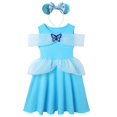 thumbnail image 1 of Disney Frozen Elsa Anna vestido niñas Cosplay princesa Jasmine Rapunzel sirena Ariel Cenicienta disfraz chico verano Casual ropa 4T (etiqueta 110) Gao Jinjia LED, 1 of 2