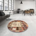 thumbnail image 4 of Ahgly Company Machine Washable Indoor Rectangle Contemporary Brown Red Area Rugs, 7' x 10', 4 of 7