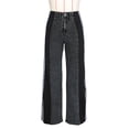 thumbnail image 5 of Pantalones vaqueros de retazos para mujer, pantalón de cintura alta, ajustado, cómodo, informal, pierna ancha, recto, verano, 2024, 5 of 5