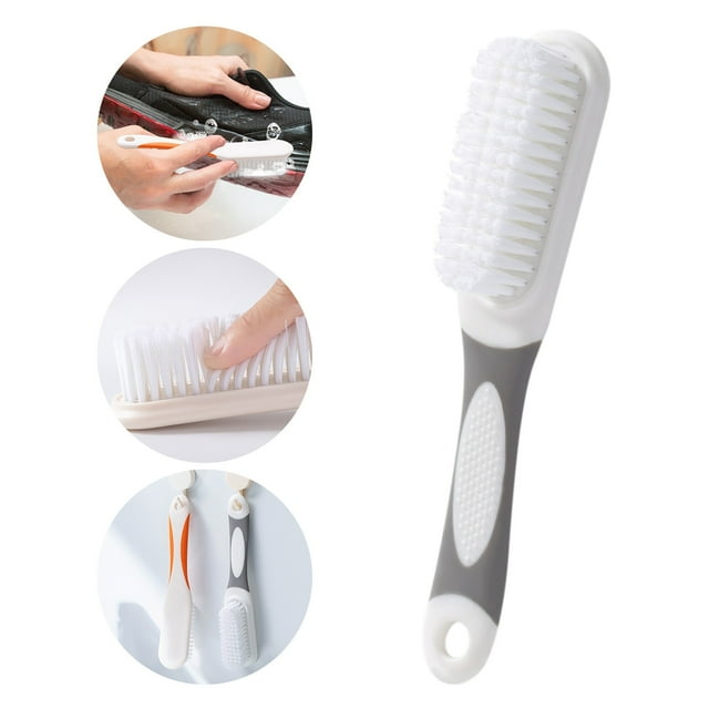 Fiudx Cepillo para Limpiar Zapatos, Mango Largo con Cerdas Suaves, Herramienta para Lavar Zapatos Que No Daña, Descontaminación Rápida, Esencial para La Limpieza Del Hogar, Fácil de Guardar, Tamaño 2