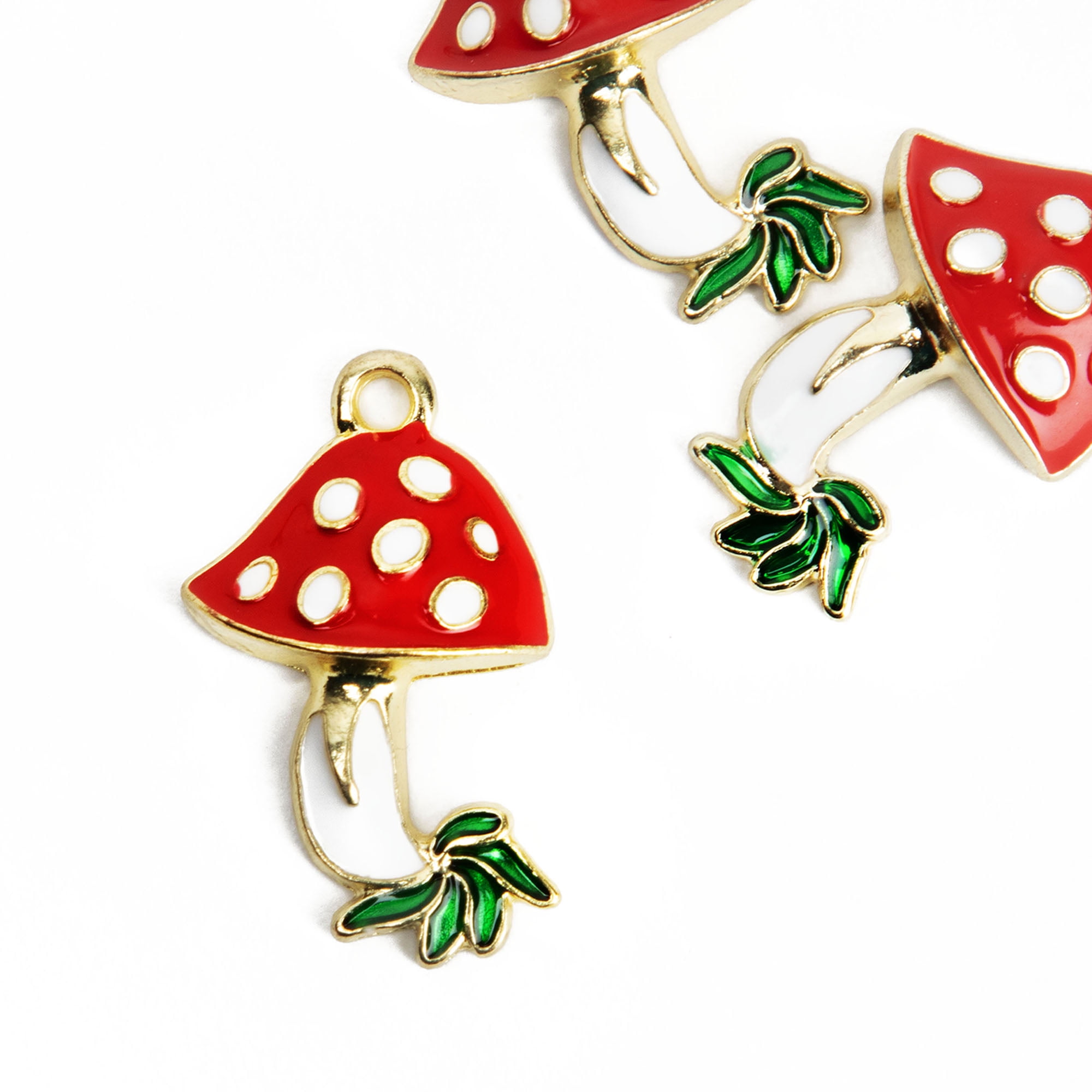 Cousin DIY Enamel Mushroom Charms, Red/White, 3 Piece, Adult, Unisex, AJM69995030