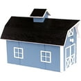 thumbnail image 4 of Amish-Made Deluxe Wooden Mailbox, Dutch Barn Style Country Blue with White Trim, 4 of 6