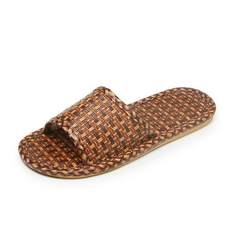 

House Slippers for Women Women S Shoes Bamboo Woven Casual Linen Slippers Outside and Home Female Slippers