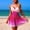 Pink, variant on Tummy Control Bathing Suit for Women One Piece Swim Dress Gradient Crossed Beach Swimsuits with Skirt Bottom Purple S