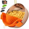 thumbnail image 1 of Zulay Kitchen Adjustable Silicone Pot Strainer for Most Pots & Pans - Orange, 1 of 6