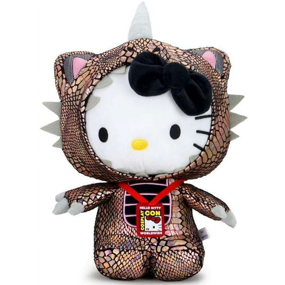 Hello Kitty Cosplay Kaiju Dinosaur Plush (Black Hole Chrome)