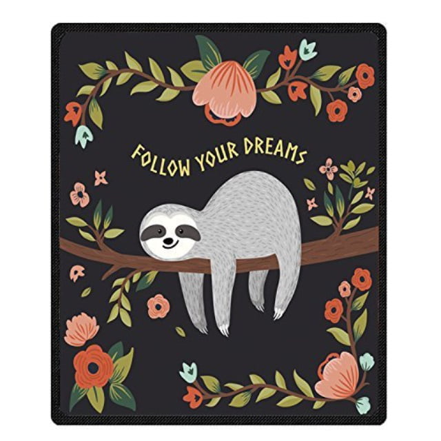 Sloth On The Tree Fleece Throw Blanket Cozy Soft Sherpa Blanket for Sofa Couch Bed 60 X 50 