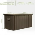 thumbnail image 7 of POWANLI 150 Gallon Outdoor Storage Deck Box Waterproof, Large Patio Storage Bin for Outside Cushions, Throw Pillows, Garden Tools and Pool-Supplies, Lockable (Dark Brown), 7 of 7