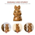 thumbnail image 4 of MasteelfCA Wooden DIY Rabbit Ornament Exquisite Bunny Holding Rabbit Statue Desktop Decoration, 4 of 8
