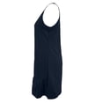 thumbnail image 4 of Vestido de verano sin mangas con cuello redondo y volantes para mujer - Color liso, informal/playa, combina con sandalias, fácil de cuidar, 4 of 7