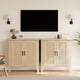thumbnail image 4 of Cabihome small rattan almacenamiento gabinete: boho sideboard buffet con 2 doors, wood credenza consola para entrada, sala de estar o kitchen, natural oak, 4 of 8
