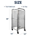 thumbnail image 2 of BeesClover Aluminum Bakery Rack, Commercial Kitchen Bun Pan Sheet Pan Rack, Mobile Bakers Trolley with Storage Cooling Racks and Lockable Casters for Kitchen & Bakery, 2 of 5