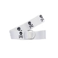 thumbnail image 1 of NYFASHION101 Unisex Canvas Stretch Elastic Belt with Silver Metal Round Buckle, Skull, White, 1 of 4