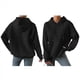 thumbnail image 3 of Sudadera con Capucha para Mujer, A , Cálida, Informal, Holgada, de Gran Tamaño. Negro L, 3 of 7