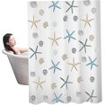 thumbnail image 3 of Cortina De Ducha De Playa Tema De Playa Concha De Estrella De Mar Tela Impermeable Baño,Cortina De Ducha De Océano Estrella De Mar 180X180Cm, 3 of 5