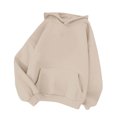 thumbnail image 4 of Wyobmus 2PC Womens Hoodies Oversized Sweatshirts Pullover Solid Color Long Sleeve Hooded Sweatshirt Fashion Y2K Clothes A-Khaki, 4 of 4