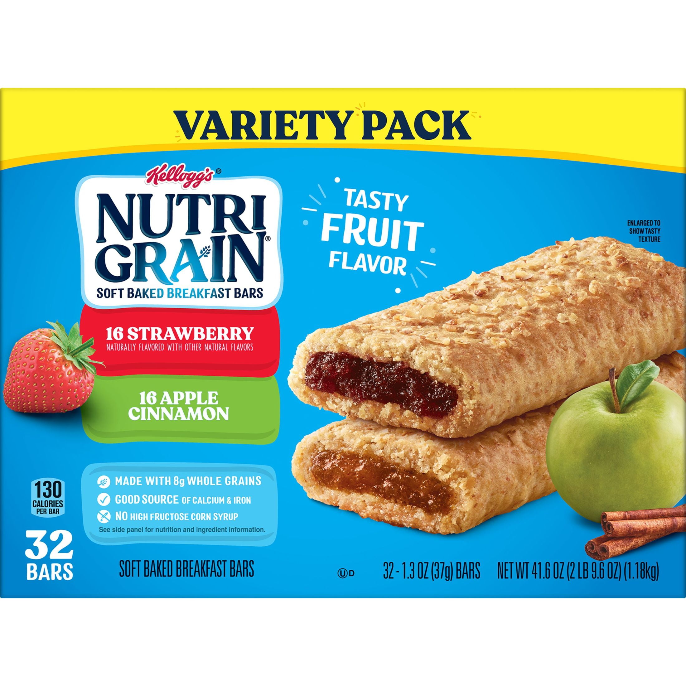 Nutri-Grain Variety Pack Chewy Soft Baked Breakfast Bars, 41.6 oz, 32 Count