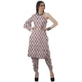 thumbnail image 1 of Moomaya Designer Printed One Shoulder Bell Sleeve Kurti w/ Pants Ethnic Clothing Sets For Women, 1 of 7