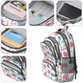thumbnail image 4 of Dinosaur and Floral White Pattern Cute School Backpack Bag with Padded Back and Adjustable Shoulder Straps 16.9 X 12.6 X 5.9 Inches, 4 of 5