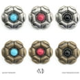 thumbnail image 4 of 1 Inch Flower Concho with Screw Back, Gemstone Center 2-Pack S550 (Silver-Red), 4 of 5