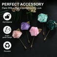 thumbnail image 7 of Uxcell 1-Pack Flower Lapel Pins for Men, Golden Leaf Rose Boutonnieres Pin Groom Boutonnieres for Wedding/Dance/Party[Dark Green], 7 of 7