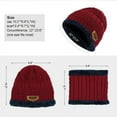 thumbnail image 5 of Viworld Winter Beanie Hat Scarf Set Warm Knit Hat Thick Knit Skull Cap For Men Women, Red, 5 of 7