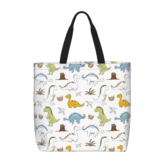 Fotbe Dinosaur Bolsa Tote con Estampado para Mujer, Bolsos con Cremallera, Bolsa de Hombro Casual de Gran Capacidad con Bolsillos Internos