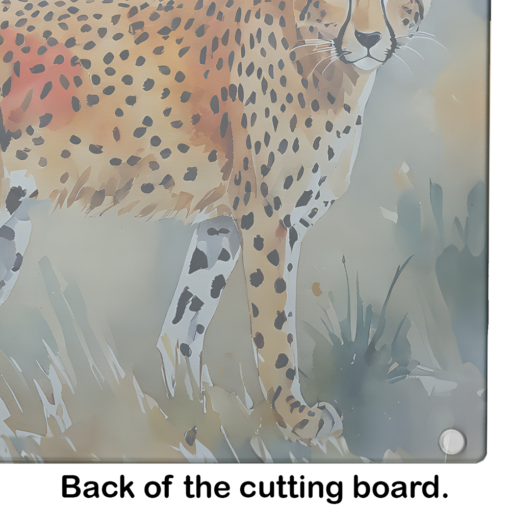Cheetah Glass Cutting Board Large 12 in x 15 in