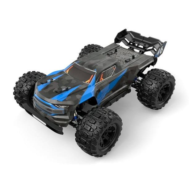 Todoterreno camión de alta velocidad 38 km/h 1/16 coche de carreras 4WD RTR juguete para niños Abanopi Azul/2 baterías