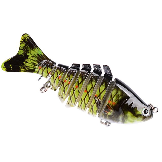 Soidarity Señuelo de pesca de 10 cm Crankbait cebo de natación de 7 segmentos cebo de pesca de simulación con anzuelo, C Type3 NO3 Soidarity OD000206-03B