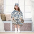 thumbnail image 7 of FORMRS Wearable Blanket Hoodie with Sleeves for Kids Cozy Flannel Sweatshirt, Blue Snowy Mountain, 7 of 7