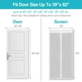 thumbnail image 3 of Magnetic Screen Door with 32 Magnets Heavy Duty Mesh Curtain, Fits Doors Up to 39"x82", Dogs Pets Friendly Door Screen, Black, 3 of 7