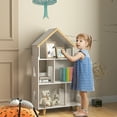 thumbnail image 2 of Qaba Armoire Organisatrice de Rangement pour Jouets, Bibliothèque pour Enfants à 3 Niveaux, Blanc, 2 of 9