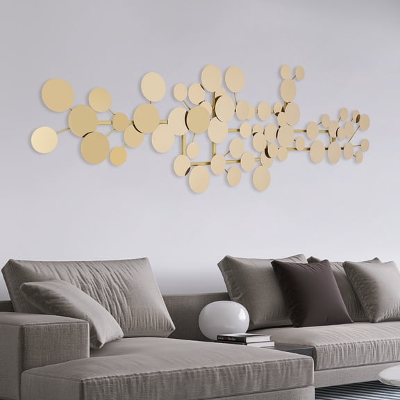Wall Decoration, Metal Wall Decoration, Metal Art Gold Wall Decor for Decorate Homes, Bedrooms, Living Rooms, Study Rooms, Entrances
