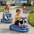thumbnail image 3 of TOYBSNR 12V Electric Wiggle Car with Pedal, Ride on Toys for Kids with Cleaning Fun, Kids Car with Detachable Mop, Car for Kids Ages 3+, Indoor Outdoor, Blue&Red, 3 of 7