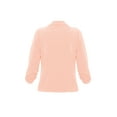 thumbnail image 4 of Moa Collection Women's Casual Fitted Blazer Draped Open Front with Ruched 3/4 Sleeves (S-3XL), 4 of 5