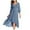 Sky Blue, variant on formal Dresses for Women Holiday Dresses for Women Chiffon Spring V Neck Long Sleeves Pleated A Line Midi Length Wedding Guest Dress