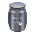 thumbnail image 2 of Walbest Small Keepsake Urns for Ashes Mini Cremation Urns for Ashes Stainless Steel Memorial Ashes Holder Boxes-Always in my heart, 2 of 6