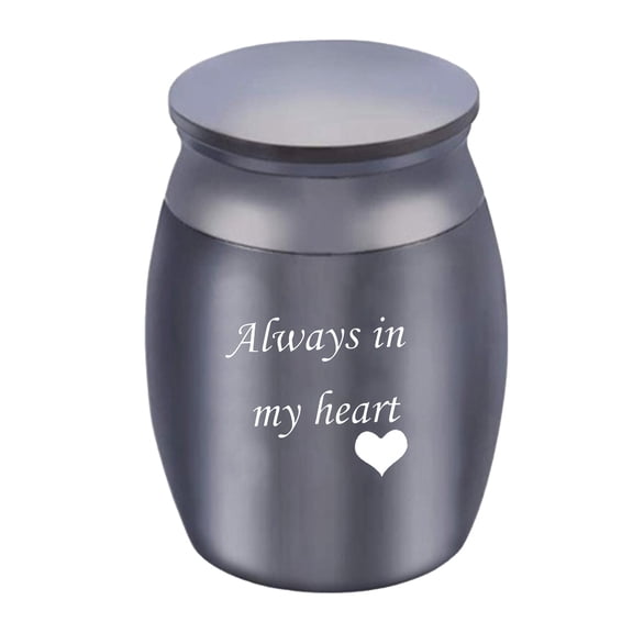 XMRF Small Keepsake Urns for Ashes Mini Cremation Urns for Ashes Stainless Steel Memorial Ashes Holder Boxes-Always in my heart