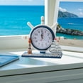 thumbnail image 5 of Kayannuo Mediterranean Nautical Desk Clock | Silent Mute Decor with Anchor Design | Bedroom Living Room Ornament, Battery Operated | Coastal Home Gift for Men Women, 5 of 6