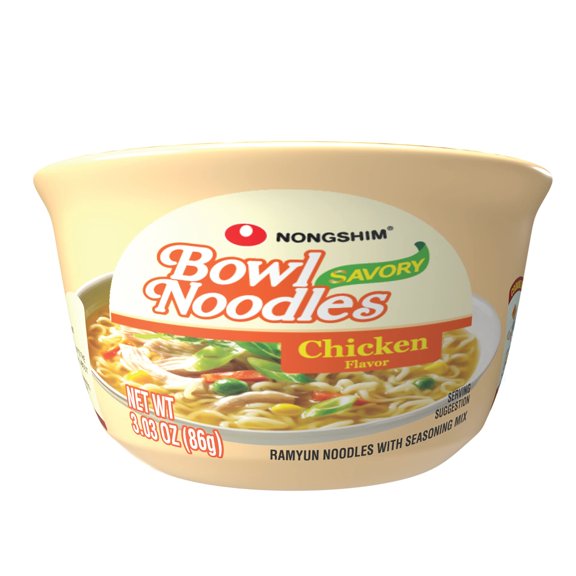 Nong Shim - Savory Chicken Instant Ramen Bowl - 3.03 Oz, Case of 12