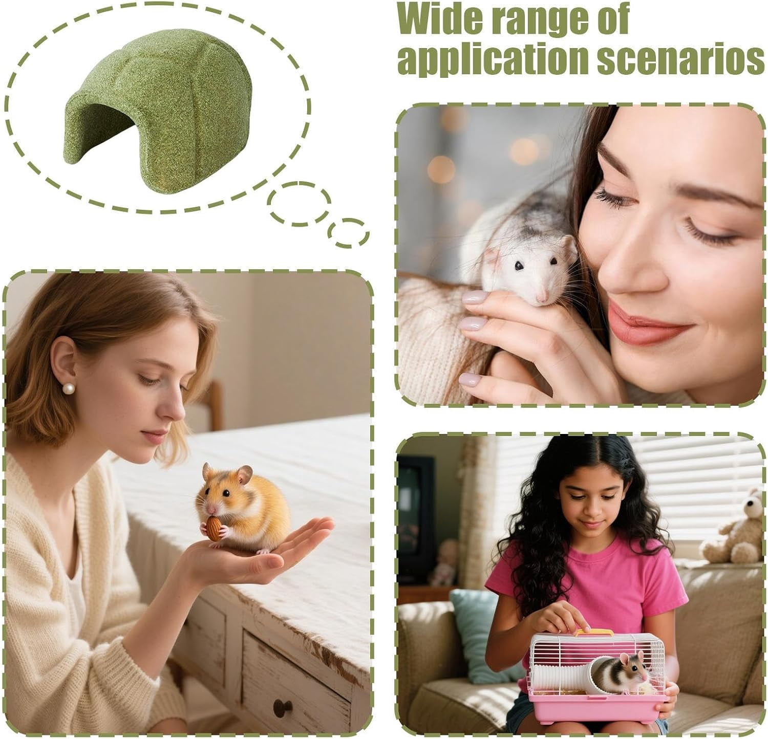 Hamster Chew Toy, Turtle Shell Hideout, All-Season, for Fancy Hamsters