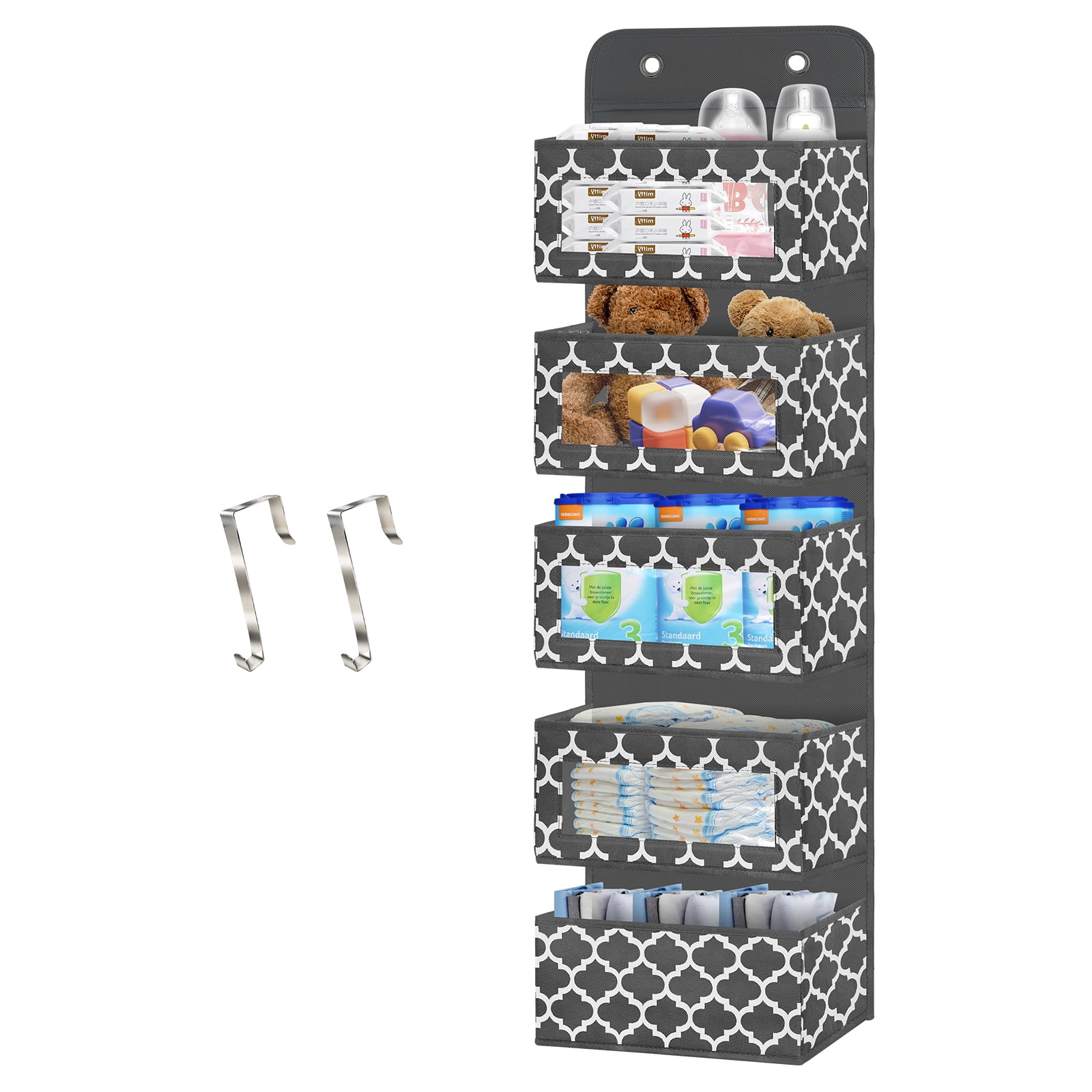 Over The Door Organizer with 5 Large Pockets, door Organizer Hanging, 2