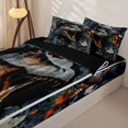 thumbnail image 3 of Metsweet Animal T-Rex Zipper Twin Comforter Sets with Fitted Sheet and 2 Pillowcases, Jungle Dinosaur Zipper Bedding Set, Green Grey,4-Piece,Black Reversible, 3 of 6