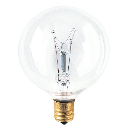 

15 Watt Incandescent G16.5 Globe Candelabra Base Clear Pack of 24